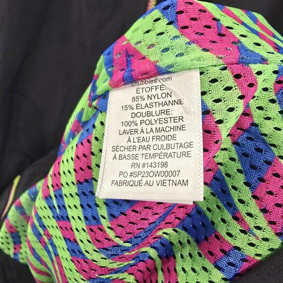 Chubbies Jacket Mens 2XL Black Green Pink Retro Windbreaker Zip Packable Hood - Picture 9 of 11